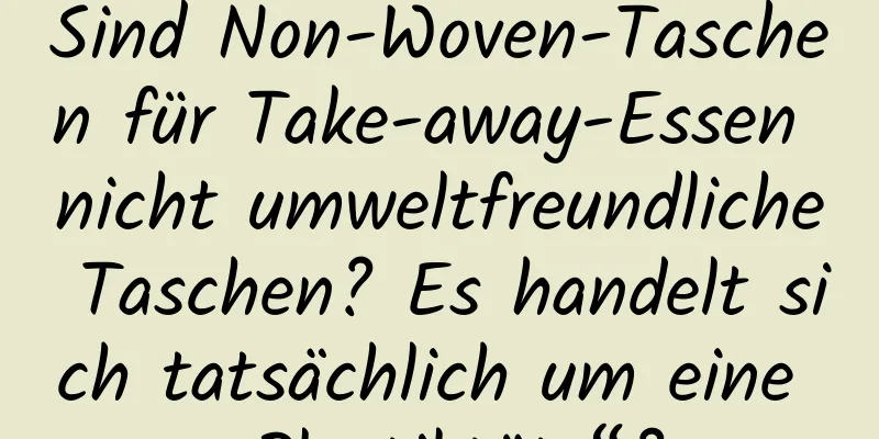 Sind Non-Woven-Taschen für Take-away-Essen nicht umweltfreundliche Taschen? Es handelt sich tatsächlich um eine „Plastiktüte“?