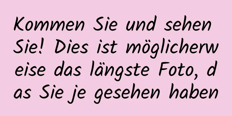 Kommen Sie und sehen Sie! Dies ist möglicherweise das längste Foto, das Sie je gesehen haben