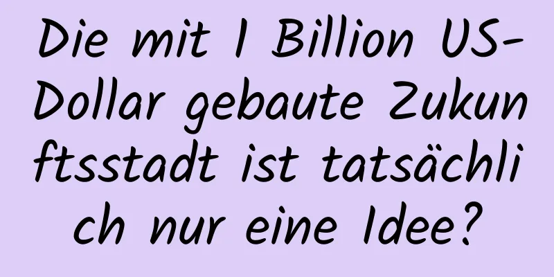 Die mit 1 Billion US-Dollar gebaute Zukunftsstadt ist tatsächlich nur eine Idee?