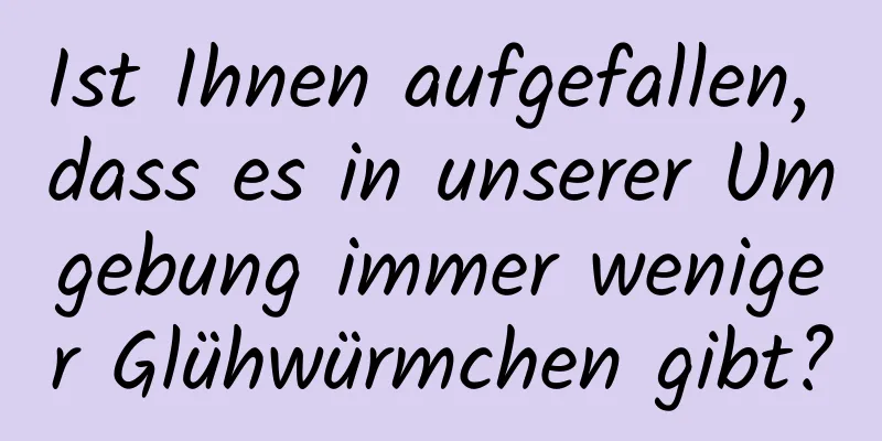 Ist Ihnen aufgefallen, dass es in unserer Umgebung immer weniger Glühwürmchen gibt?