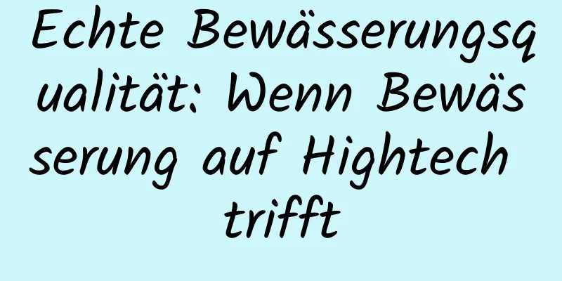 Echte Bewässerungsqualität: Wenn Bewässerung auf Hightech trifft