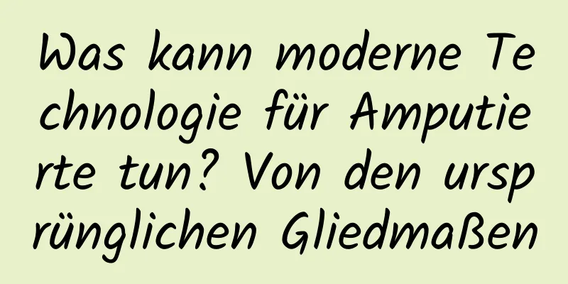 Was kann moderne Technologie für Amputierte tun? Von den ursprünglichen Gliedmaßen