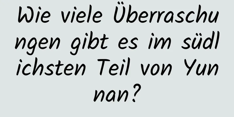 Wie viele Überraschungen gibt es im südlichsten Teil von Yunnan?