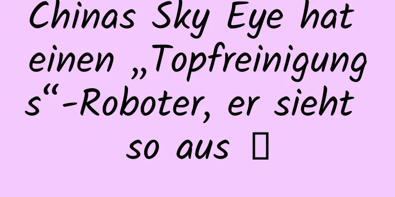 Chinas Sky Eye hat einen „Topfreinigungs“-Roboter, er sieht so aus →