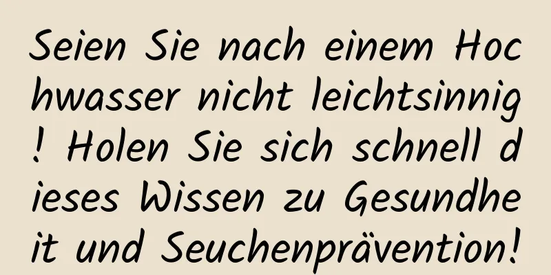 Seien Sie nach einem Hochwasser nicht leichtsinnig! Holen Sie sich schnell dieses Wissen zu Gesundheit und Seuchenprävention!