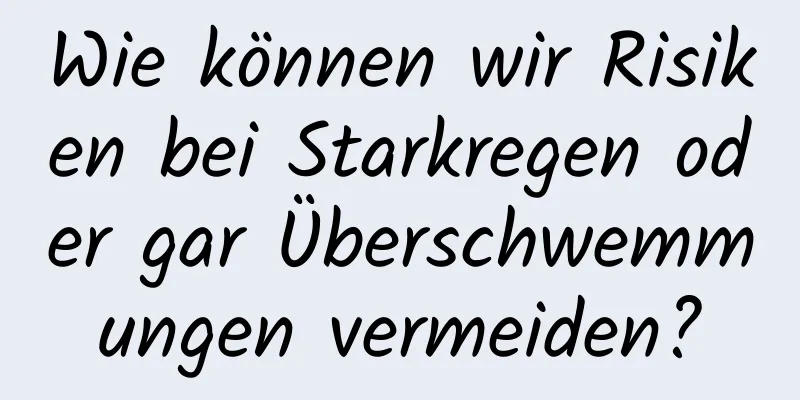Wie können wir Risiken bei Starkregen oder gar Überschwemmungen vermeiden?