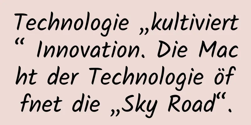 Technologie „kultiviert“ Innovation. Die Macht der Technologie öffnet die „Sky Road“.