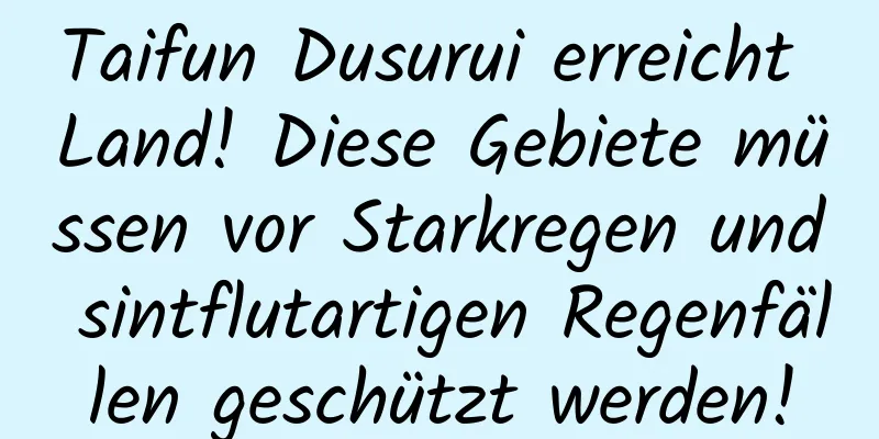 Taifun Dusurui erreicht Land! Diese Gebiete müssen vor Starkregen und sintflutartigen Regenfällen geschützt werden!