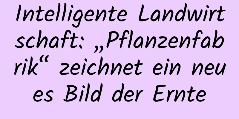 Intelligente Landwirtschaft: „Pflanzenfabrik“ zeichnet ein neues Bild der Ernte