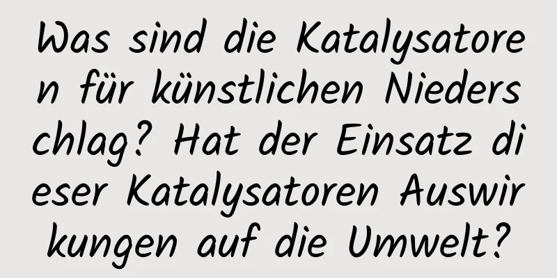 Was sind die Katalysatoren für künstlichen Niederschlag? Hat der Einsatz dieser Katalysatoren Auswirkungen auf die Umwelt?
