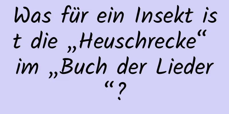 Was für ein Insekt ist die „Heuschrecke“ im „Buch der Lieder“?