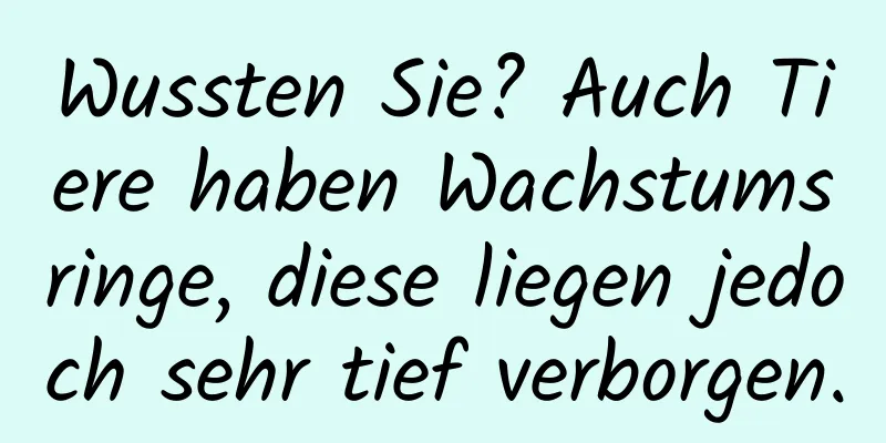 Wussten Sie? Auch Tiere haben Wachstumsringe, diese liegen jedoch sehr tief verborgen.