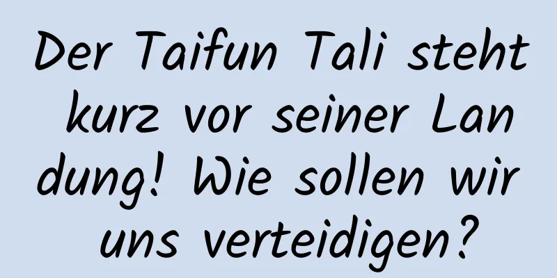 Der Taifun Tali steht kurz vor seiner Landung! Wie sollen wir uns verteidigen?