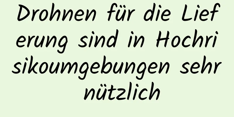 Drohnen für die Lieferung sind in Hochrisikoumgebungen sehr nützlich
