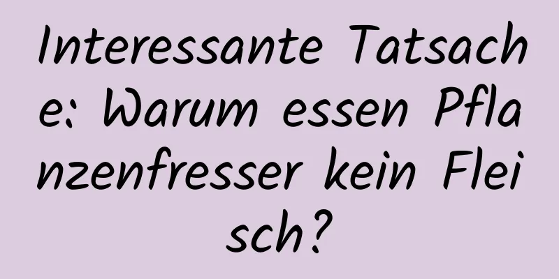 Interessante Tatsache: Warum essen Pflanzenfresser kein Fleisch?