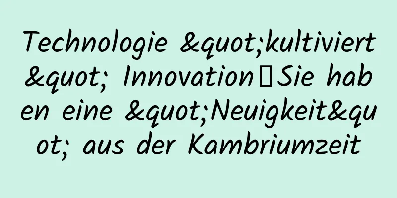 Technologie "kultiviert" Innovation丨Sie haben eine "Neuigkeit" aus der Kambriumzeit