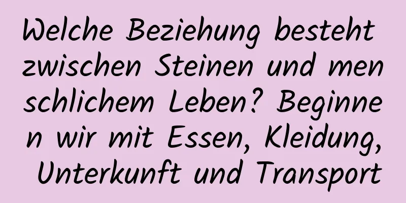Welche Beziehung besteht zwischen Steinen und menschlichem Leben? Beginnen wir mit Essen, Kleidung, Unterkunft und Transport