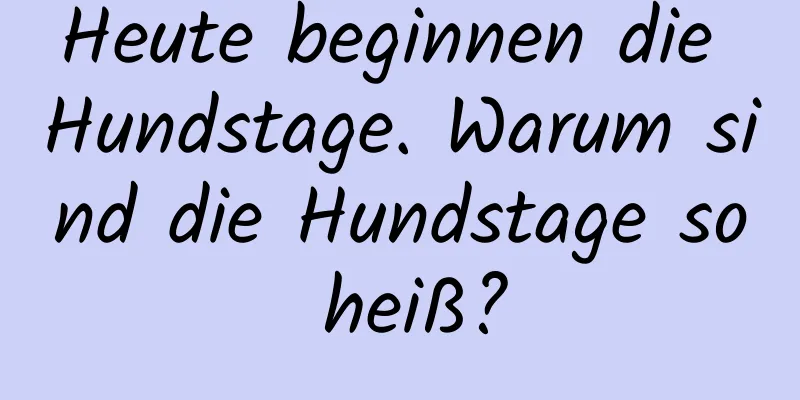 Heute beginnen die Hundstage. Warum sind die Hundstage so heiß?