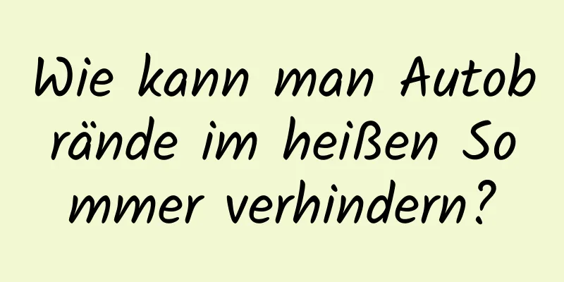 Wie kann man Autobrände im heißen Sommer verhindern?