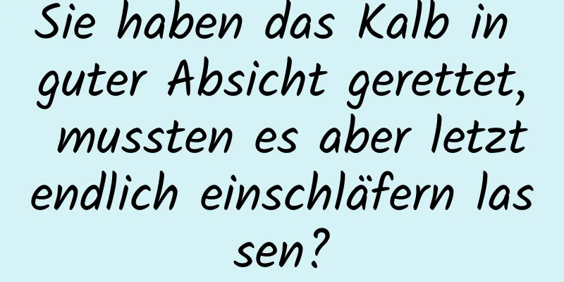Sie haben das Kalb in guter Absicht gerettet, mussten es aber letztendlich einschläfern lassen?