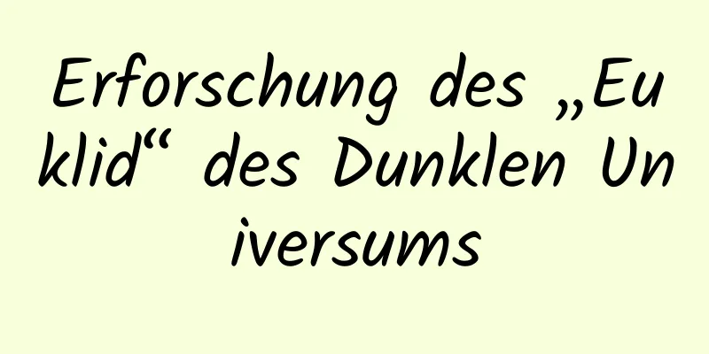 Erforschung des „Euklid“ des Dunklen Universums