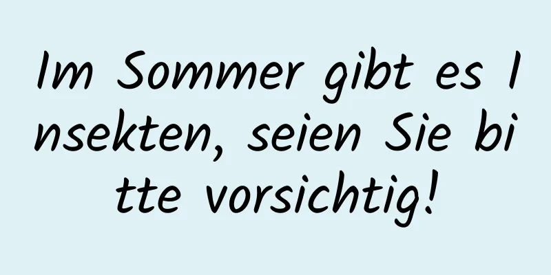 Im Sommer gibt es Insekten, seien Sie bitte vorsichtig!