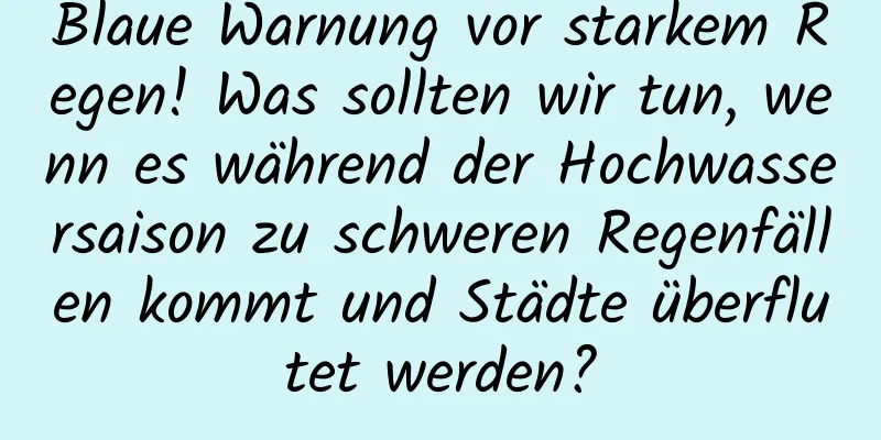 Blaue Warnung vor starkem Regen! Was sollten wir tun, wenn es während der Hochwassersaison zu schweren Regenfällen kommt und Städte überflutet werden?