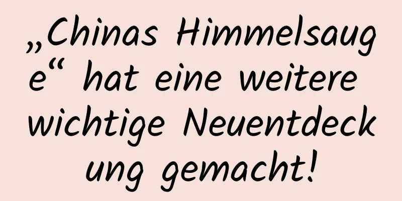 „Chinas Himmelsauge“ hat eine weitere wichtige Neuentdeckung gemacht!