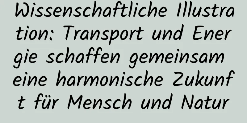Wissenschaftliche Illustration: Transport und Energie schaffen gemeinsam eine harmonische Zukunft für Mensch und Natur