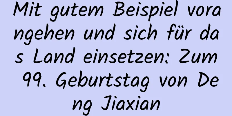 Mit gutem Beispiel vorangehen und sich für das Land einsetzen: Zum 99. Geburtstag von Deng Jiaxian