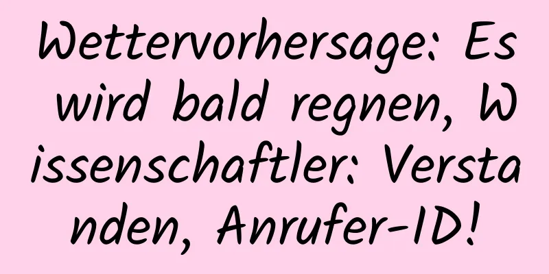 Wettervorhersage: Es wird bald regnen, Wissenschaftler: Verstanden, Anrufer-ID!