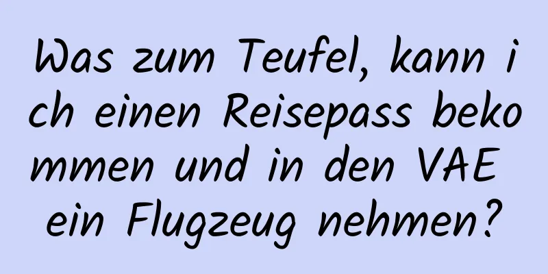 Was zum Teufel, kann ich einen Reisepass bekommen und in den VAE ein Flugzeug nehmen?