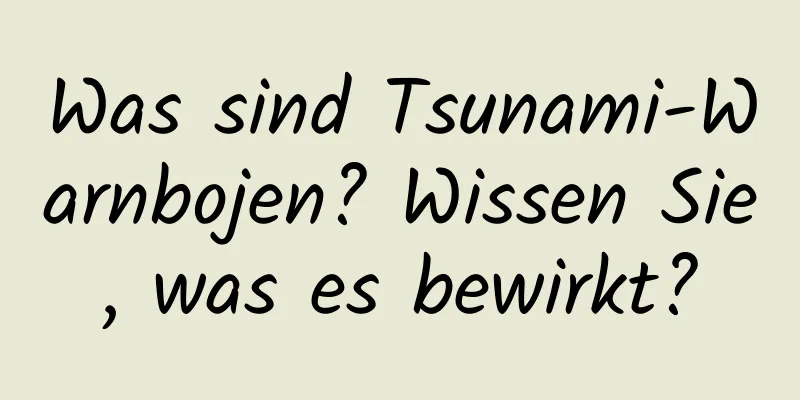 Was sind Tsunami-Warnbojen? Wissen Sie, was es bewirkt?