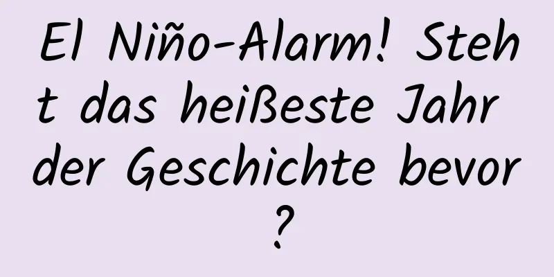 El Niño-Alarm! Steht das heißeste Jahr der Geschichte bevor?