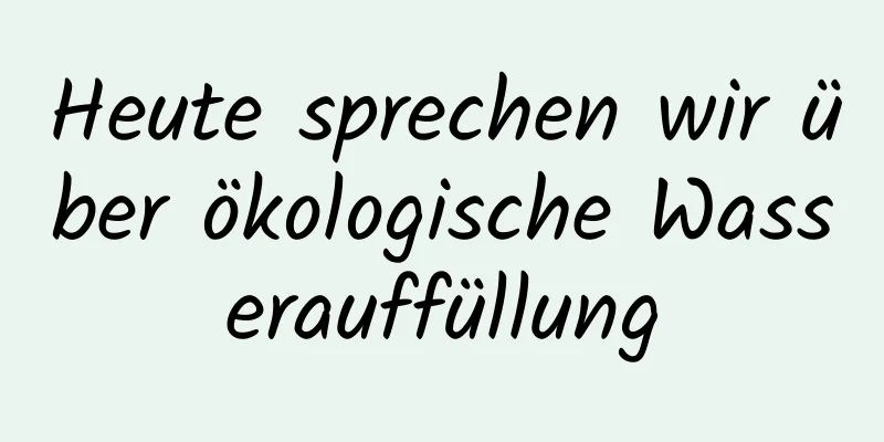 Heute sprechen wir über ökologische Wasserauffüllung