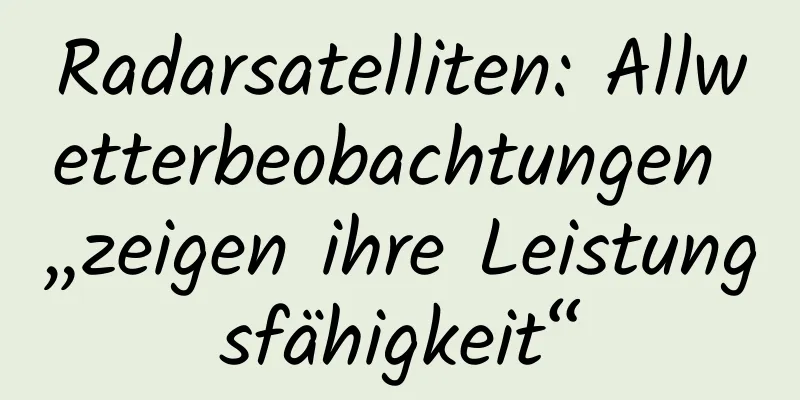Radarsatelliten: Allwetterbeobachtungen „zeigen ihre Leistungsfähigkeit“