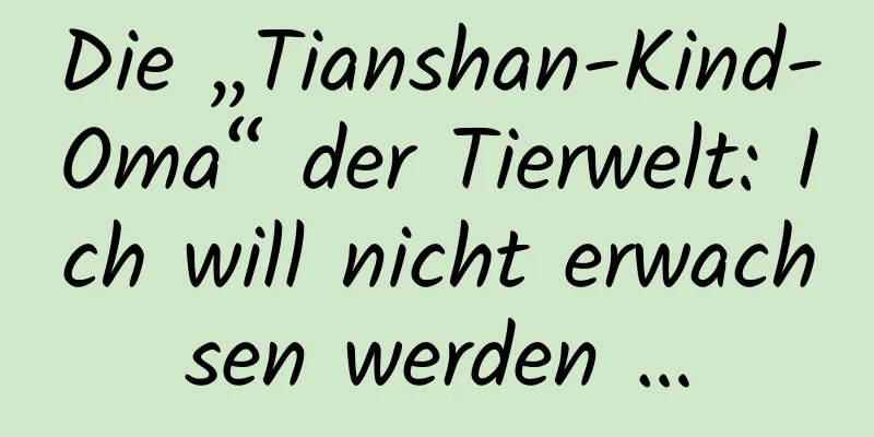 Die „Tianshan-Kind-Oma“ der Tierwelt: Ich will nicht erwachsen werden …