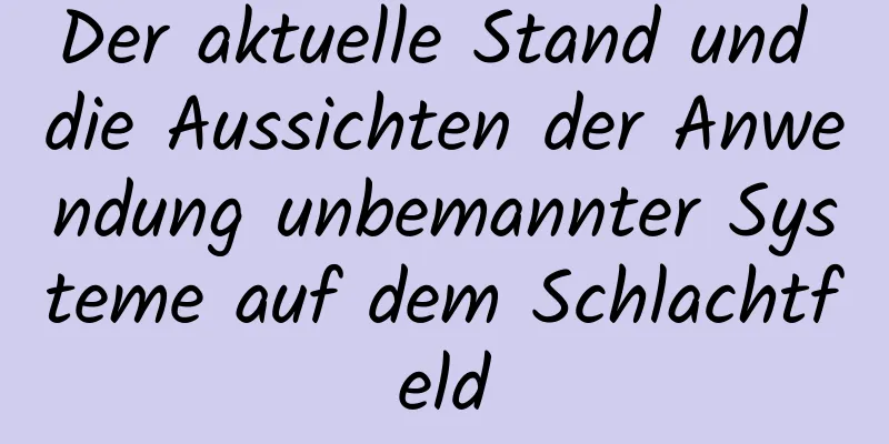 Der aktuelle Stand und die Aussichten der Anwendung unbemannter Systeme auf dem Schlachtfeld