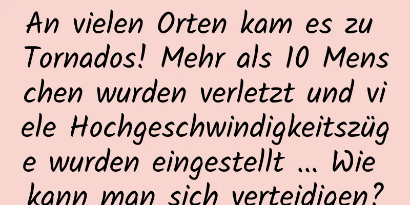 An vielen Orten kam es zu Tornados! Mehr als 10 Menschen wurden verletzt und viele Hochgeschwindigkeitszüge wurden eingestellt ... Wie kann man sich verteidigen?