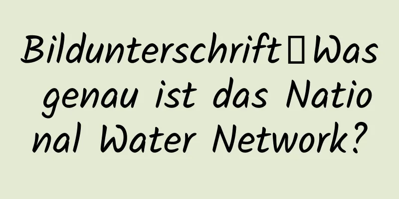 Bildunterschrift｜Was genau ist das National Water Network?