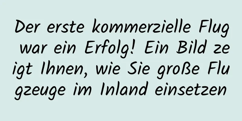 Der erste kommerzielle Flug war ein Erfolg! Ein Bild zeigt Ihnen, wie Sie große Flugzeuge im Inland einsetzen