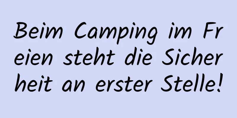 Beim Camping im Freien steht die Sicherheit an erster Stelle!