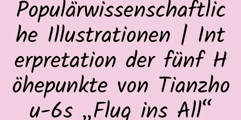 Populärwissenschaftliche Illustrationen | Interpretation der fünf Höhepunkte von Tianzhou-6s „Flug ins All“