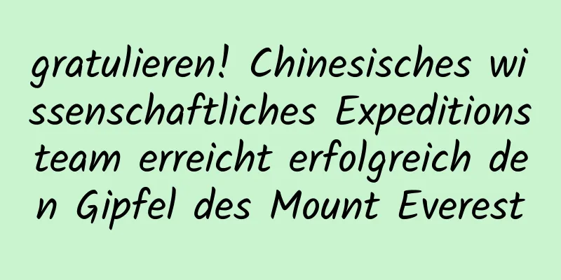 gratulieren! Chinesisches wissenschaftliches Expeditionsteam erreicht erfolgreich den Gipfel des Mount Everest