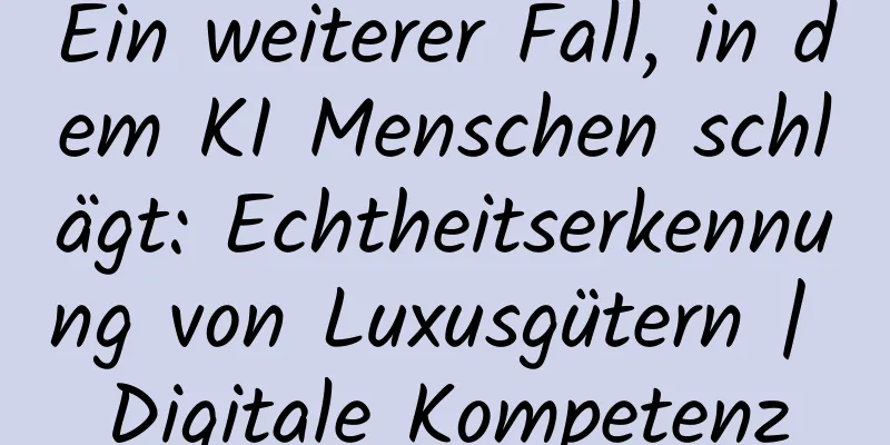 Ein weiterer Fall, in dem KI Menschen schlägt: Echtheitserkennung von Luxusgütern | Digitale Kompetenz