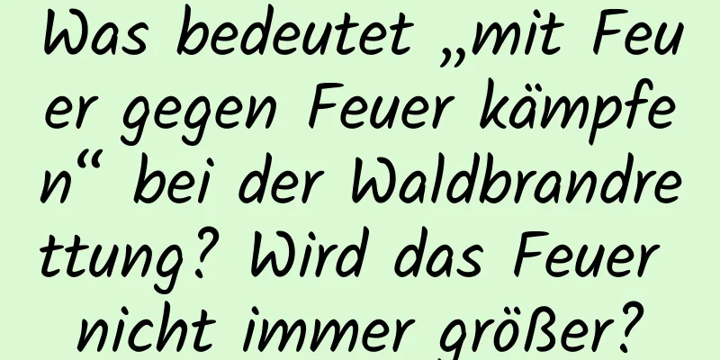 Was bedeutet „mit Feuer gegen Feuer kämpfen“ bei der Waldbrandrettung? Wird das Feuer nicht immer größer?