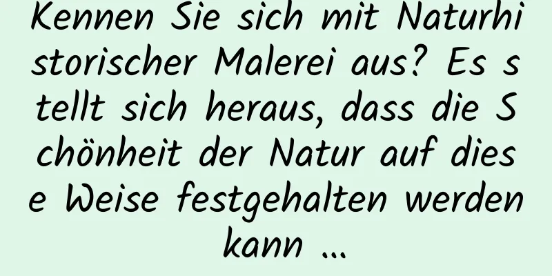 Kennen Sie sich mit Naturhistorischer Malerei aus? Es stellt sich heraus, dass die Schönheit der Natur auf diese Weise festgehalten werden kann …