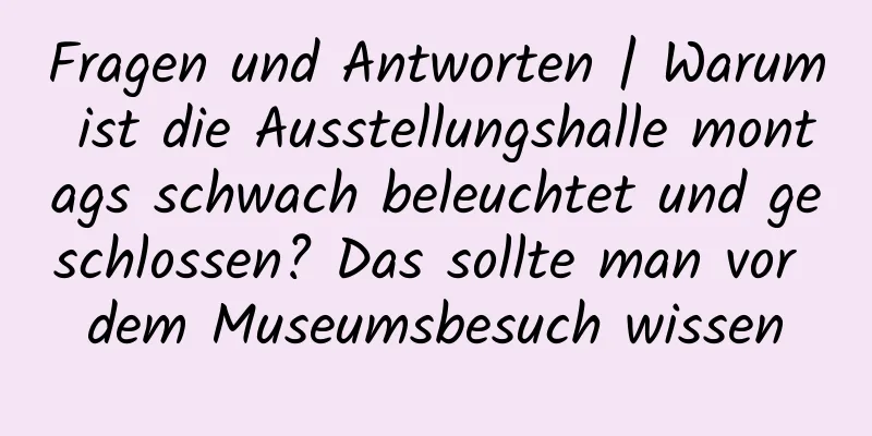 Fragen und Antworten | Warum ist die Ausstellungshalle montags schwach beleuchtet und geschlossen? Das sollte man vor dem Museumsbesuch wissen