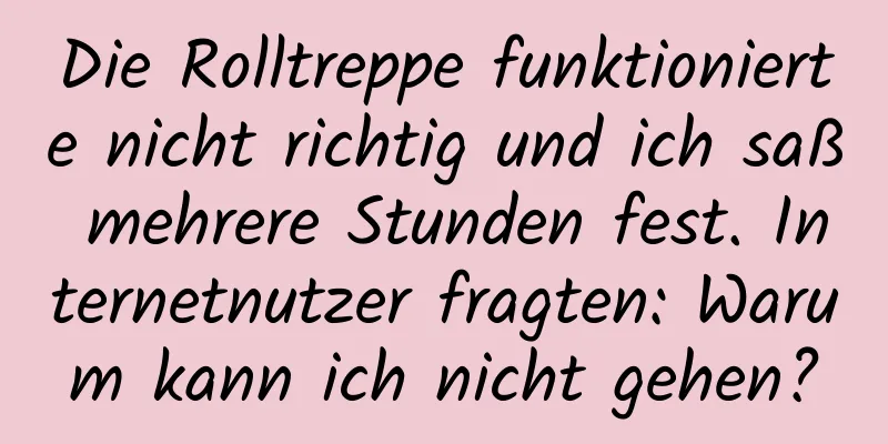 Die Rolltreppe funktionierte nicht richtig und ich saß mehrere Stunden fest. Internetnutzer fragten: Warum kann ich nicht gehen?
