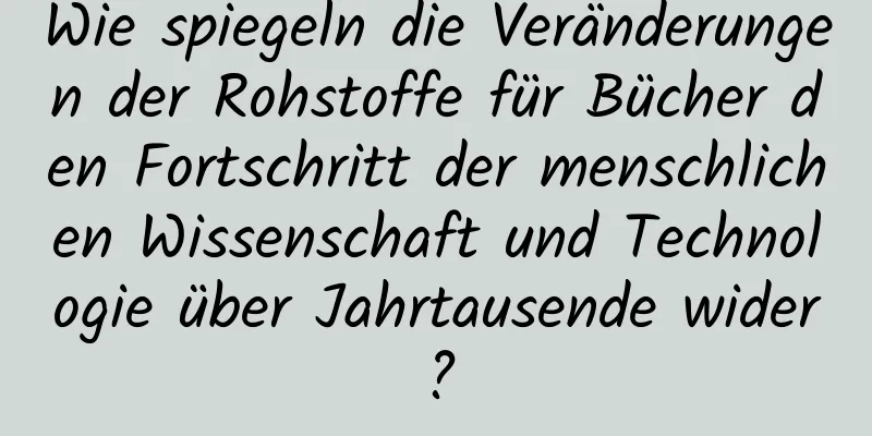 Wie spiegeln die Veränderungen der Rohstoffe für Bücher den Fortschritt der menschlichen Wissenschaft und Technologie über Jahrtausende wider?